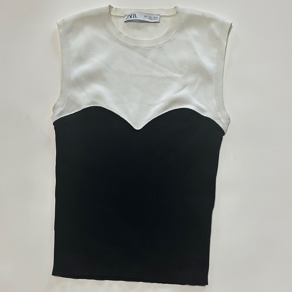 Zara Black and White Women's Top